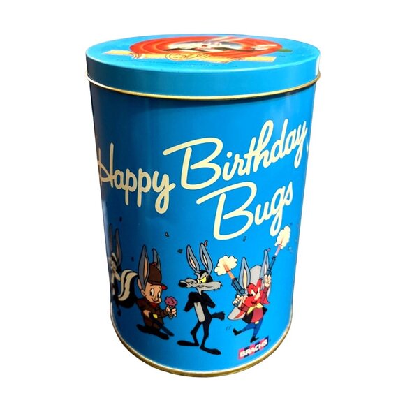 Vtg 1989 Warner Brothers Happy Birthday Bugs Bunny Brach's Collectible Tin - Picture 1 of 8